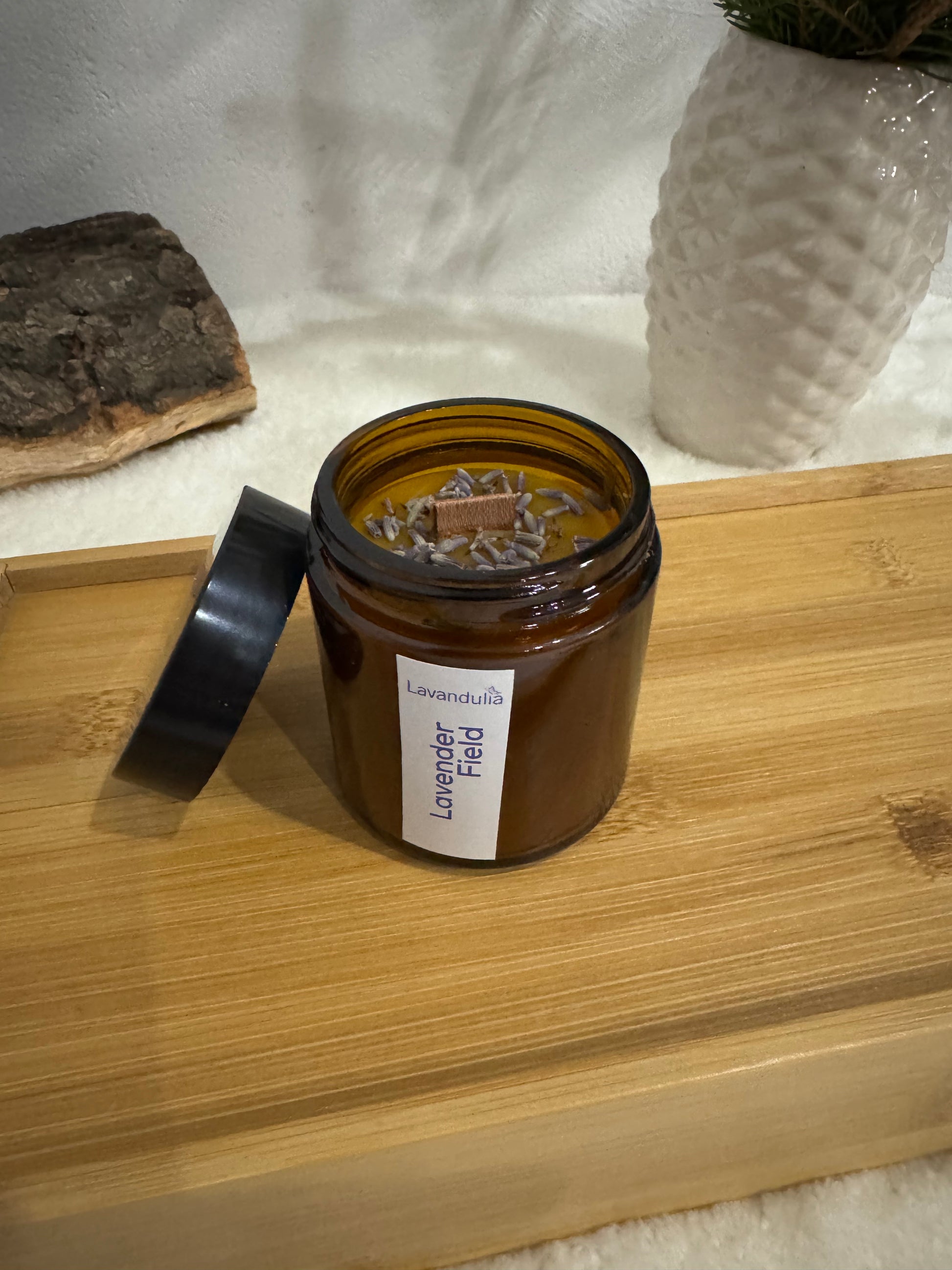 Lavendel-Sommer – Naturkerze aus 100 % Bienenwachs mit Lavendel